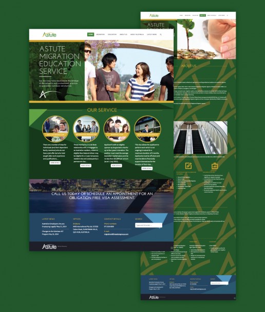 Image showing a preview of the Astute website that Elites Wave built.